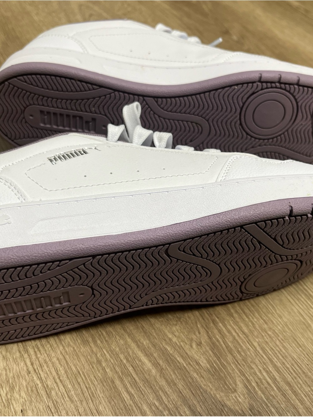 Puma Court Classic White Mauve Sneakers Women’s Size 10 - Picture 7 of 12